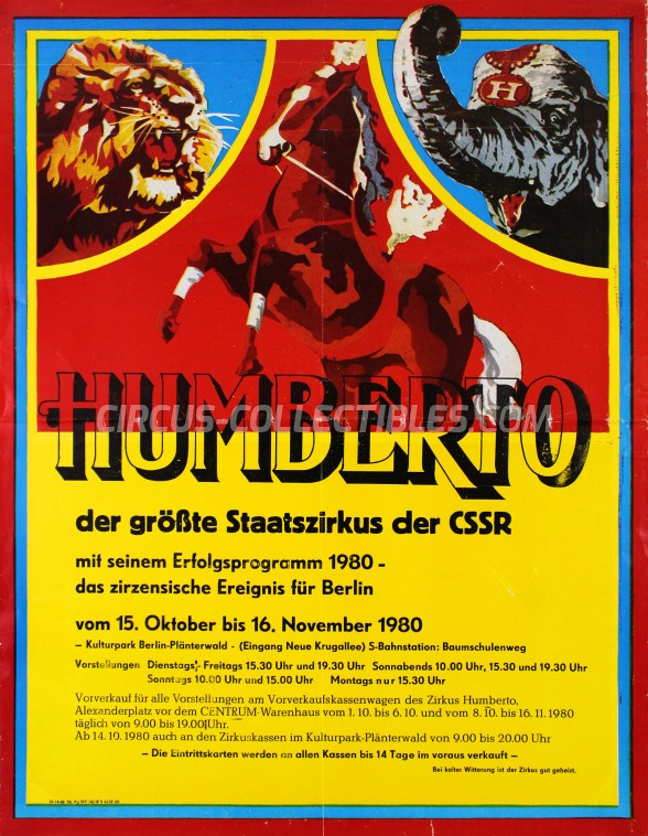 Humberto Circus Poster - Czech Republic, 1980