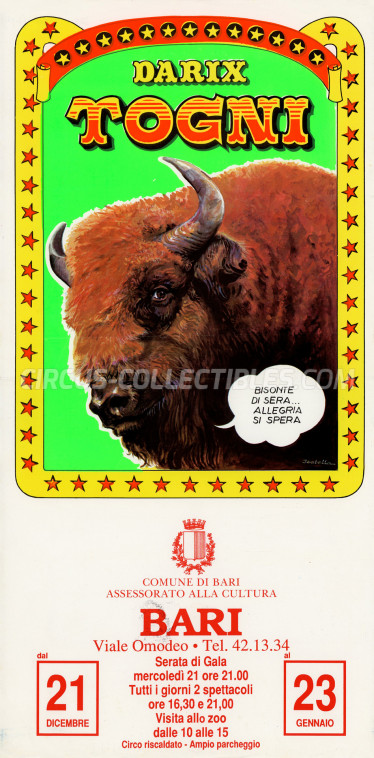 Darix Togni Circus Poster - Italy, 1988