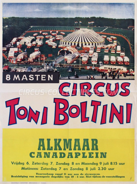 Toni Boltini Circus Poster - Netherlands, 1962