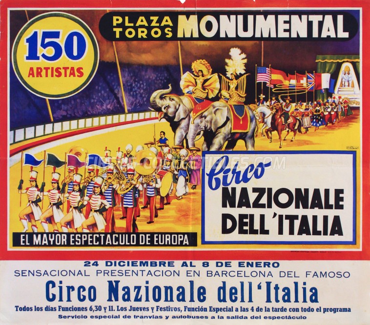 Circo Nazionale dell'Italia Circus Poster - Spain, 1960