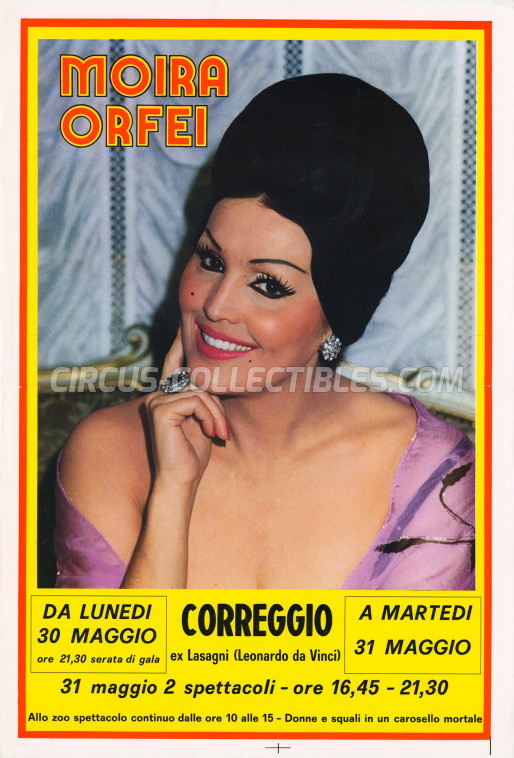 Moira Orfei Circus Poster - Italy, 1983