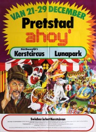 Pretstad Ahoy' - Dick Binnendijk's Kerstcircus Circus poster - Netherlands, 1974