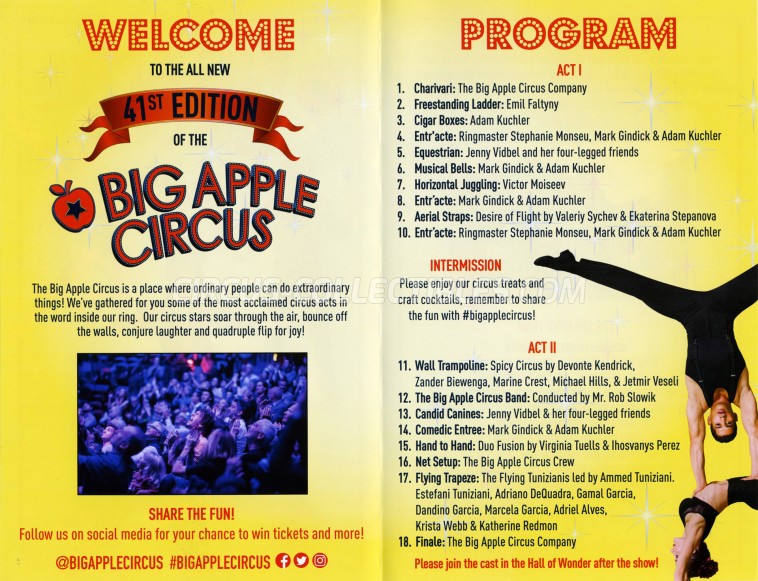 Circus Collectibles Program Big Apple Circus