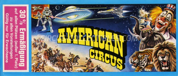 American Circus Circus Ticket/Flyer - Germany 1989