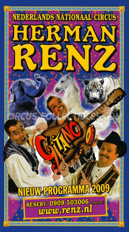 Herman Renz Circus Ticket/Flyer -  2009