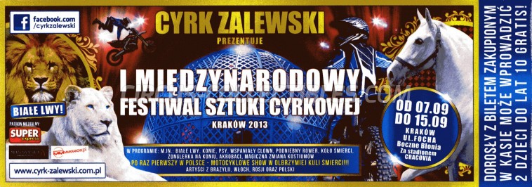 Zalewski Circus Ticket/Flyer - Poland 2013