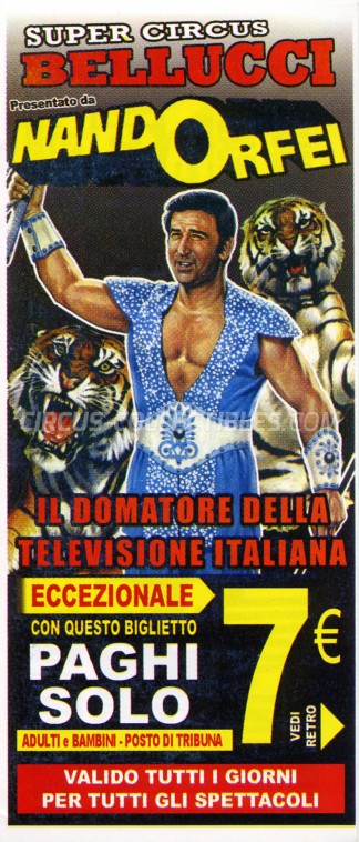 Bellucci Circus Ticket/Flyer - Italy 2008