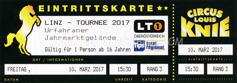 Louis Knie Circus Ticket/Flyer - Austria 2017