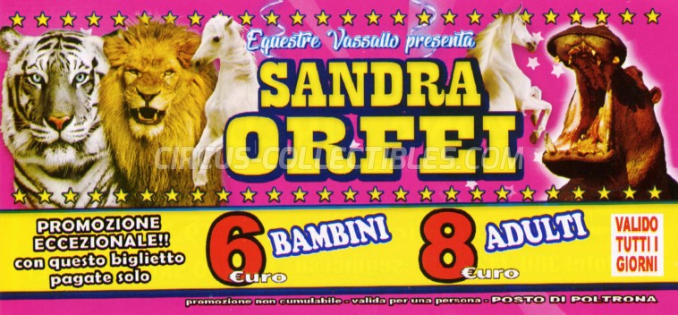 Sandra Orfei Circus Ticket/Flyer - Italy 2018