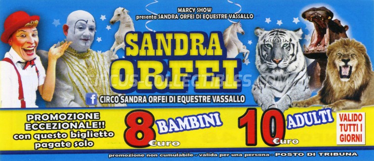 Sandra Orfei Circus Ticket/Flyer - Italy 2019