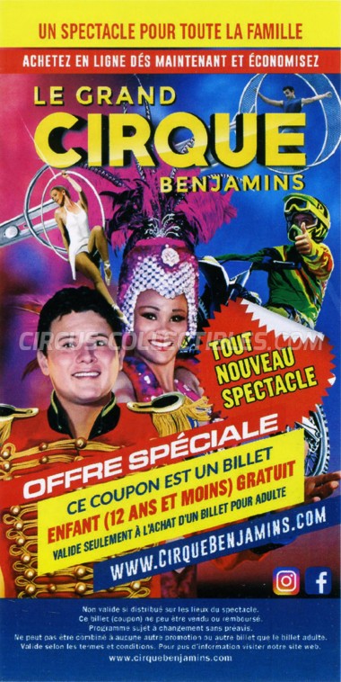 Circus Collectibles Flyers & Tickets: Le Grand Cirque Benjamins