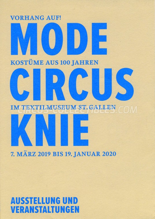 Knie Circus Ticket/Flyer - Switzerland 2019