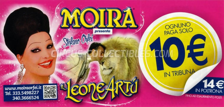 Moira Orfei Circus Ticket/Flyer -  2014