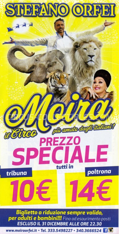 Moira Orfei Circus Ticket/Flyer - Italy 2016