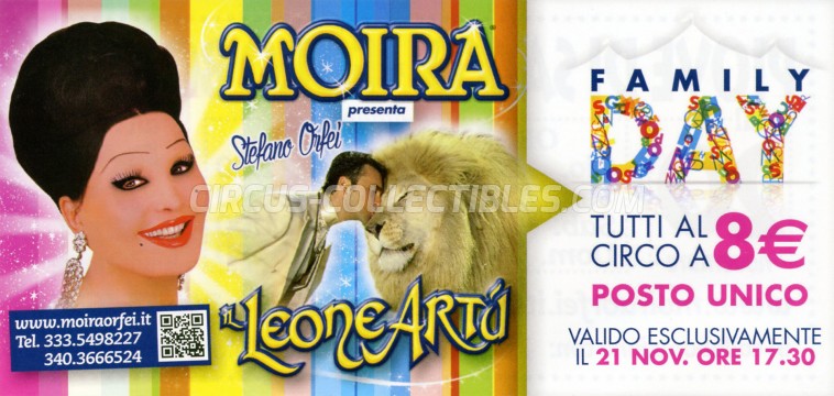 Moira Orfei Circus Ticket/Flyer - Italy 2014