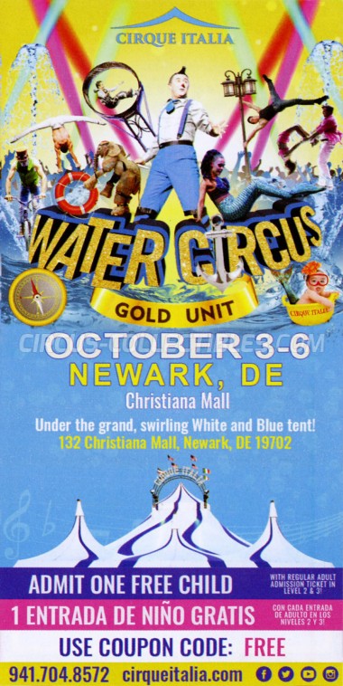 Cirque Italia Circus Ticket/Flyer - USA 2019
