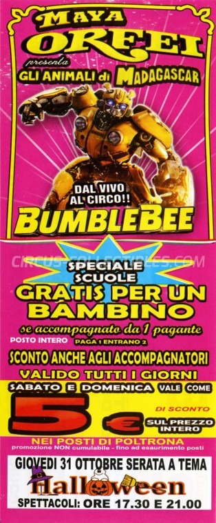 Maya Orfei Circus Ticket/Flyer - Italy 2019