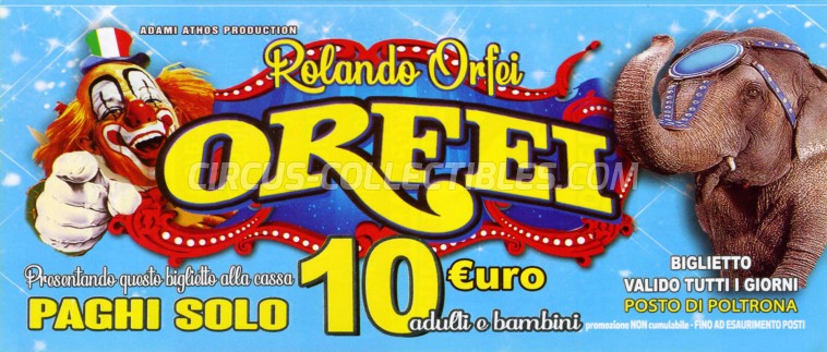 Rolando Orfei Circus Ticket/Flyer - Italy 2019