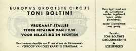 Circus Toni Boltini Circus Ticket - 0