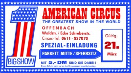 American Circus Circus Ticket - 1980