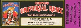 Circus Universal Renz Circus Ticket - 2011