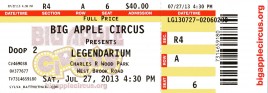 Big Apple Circus Circus Ticket - 2013