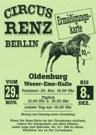 Circus Renz Berlin Circus Ticket - 0
