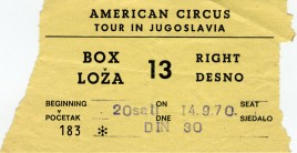 American Circus Circus Ticket - 1970